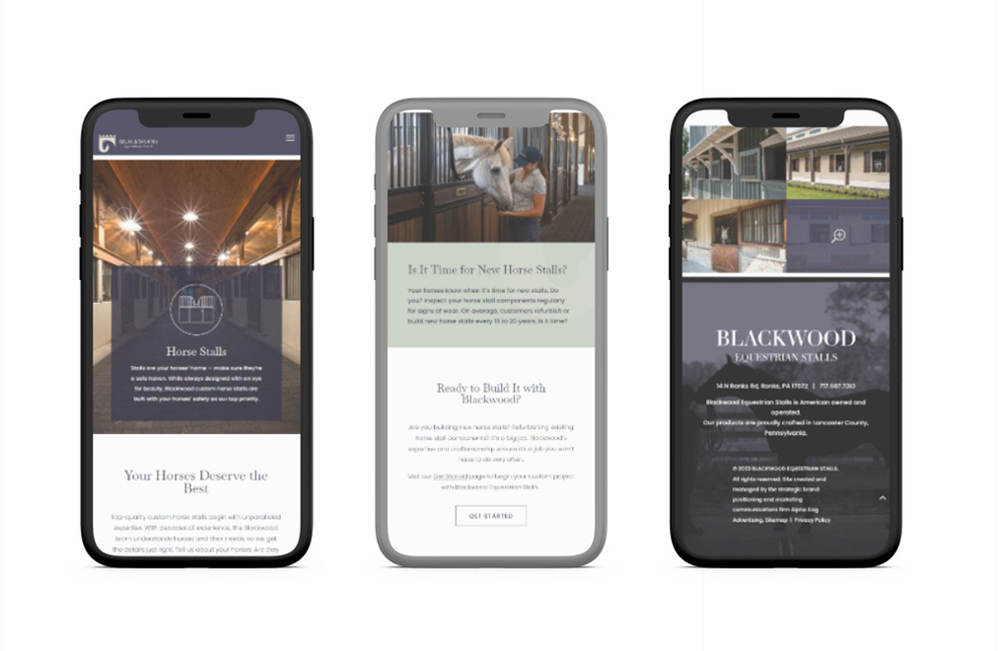 Three mockups for the simon lever mobile site.